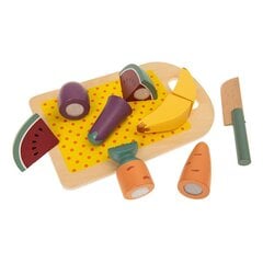 Игрушечная деревянная разделочная доска с фруктами и овощами Smiki Zookabee цена и информация | Игрушки для девочек | pigu.lt