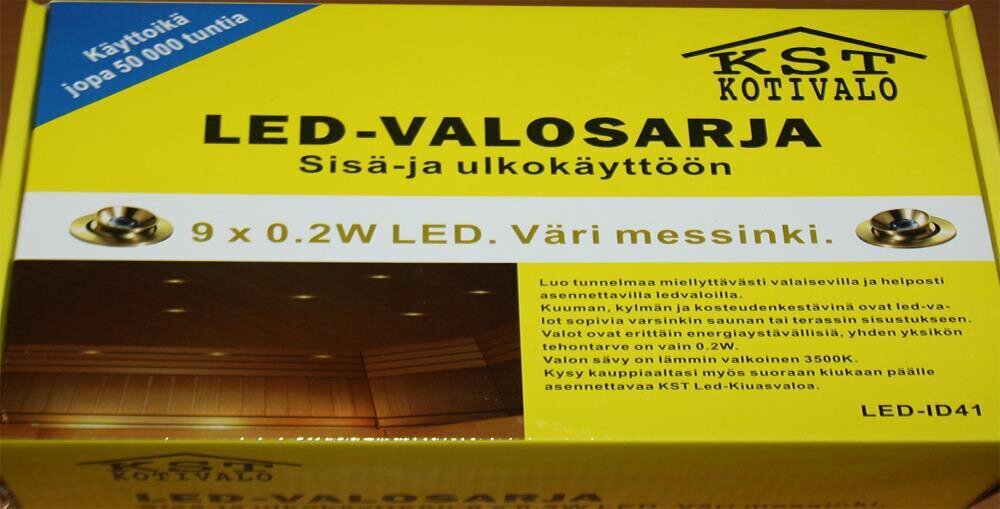 LED apšvietimas saunai 9x0.2W, šiltai baltas kaina ir informacija | Įmontuojami šviestuvai, LED panelės | pigu.lt