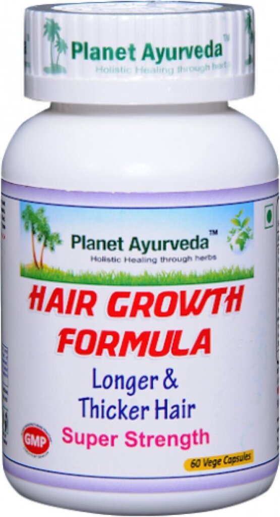 Maisto papildas Planet Ayurveda Hair Growth Formula, 60 kapsulių kaina ir informacija | Vitaminai, maisto papildai, preparatai gerai savijautai | pigu.lt