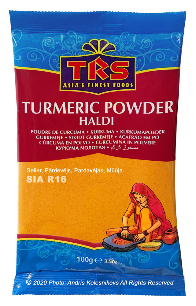 Ciberžolė, Turmeric Powder - haldi, TRS, 100 g kaina ir informacija | Prieskoniai, prieskonių rinkiniai | pigu.lt