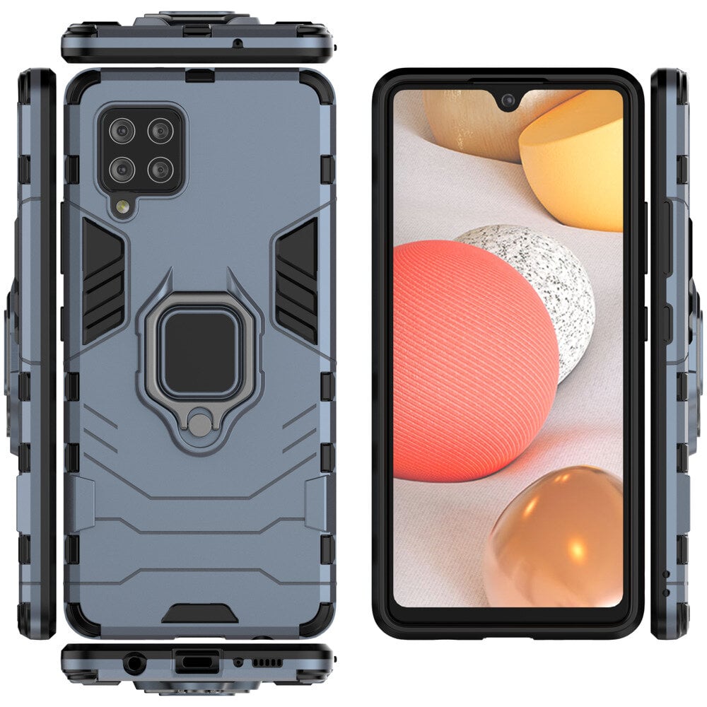 Ring Armor Case Kickstand Tough Rugged Cover, skirtas Samsung Galaxy A42 5G, mėlynas цена и информация | Telefono dėklai | pigu.lt