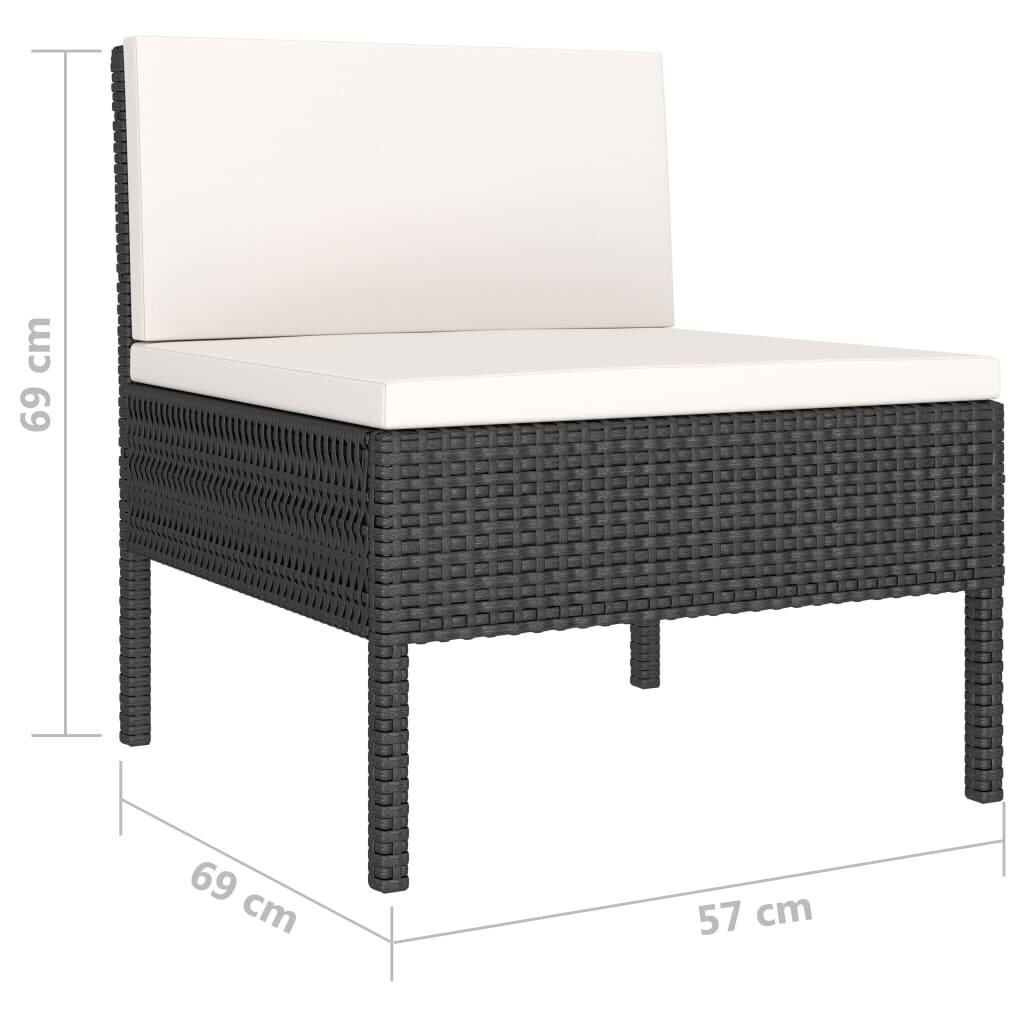 Lauko baldų komplektas su pagalvėlėmis, juodas kaina ir informacija | Lauko baldų komplektai | pigu.lt