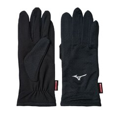 Беговые перчатки мужские Mizuno breath thermo 67BK265C-09, черные цена и информация | Мужские шарфы, шапки, перчатки | pigu.lt
