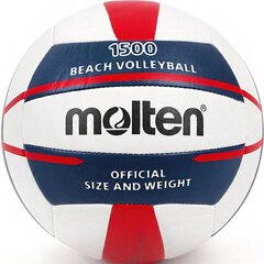 Пляжный волейбольный мяч Molten V5B1500-WN размер 5, белый / синий цена и информация | Волейбольные мячи | pigu.lt