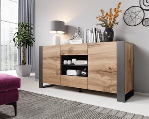 Komoda Cama Meble Wood, 164x44x80 cm, ruda kaina ir informacija | Komodos | pigu.lt