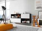 4 pakabinamų spintelių komplektas Cama Meble Roco 16, juoda/balta