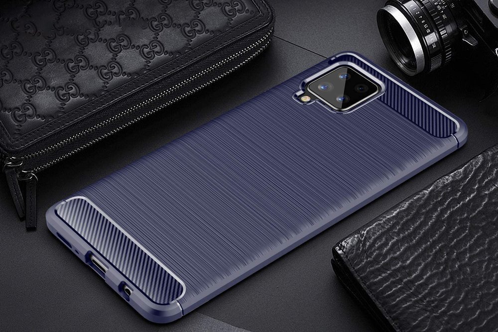 Hurtel Carbon Case skirtas Samsung Galaxy A42 5G, mėlynas kaina ir informacija | Telefono dėklai | pigu.lt