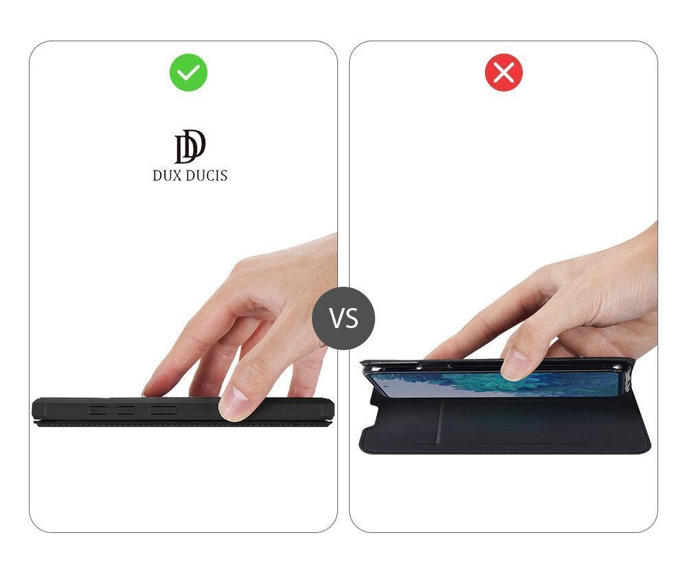 Telefono dėklas Dux Ducis Skin X Bookcase, skirtas Samsung Galaxy S20 FE 5G, juodas kaina ir informacija | Telefono dėklai | pigu.lt