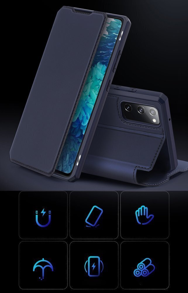 Telefono dėklas Dux Ducis Skin X Bookcase, skirtas Samsung Galaxy S20 FE 5G, juodas цена и информация | Telefono dėklai | pigu.lt