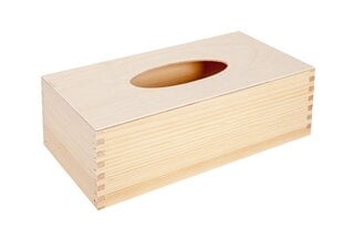 Medinė dėžutė servetėlėms MED0039, 25x13x8 cm kaina ir informacija | Vonios kambario aksesuarai | pigu.lt