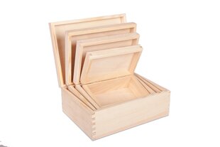 Деревянный ящик Matrioškos 22x16x9 см, 4 шт. цена и информация | Детали интерьера | pigu.lt