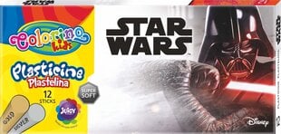 Пластилин Colorino Disney Star Wars, 12 цветов (серебро и золото) цена и информация | Принадлежности для рисования, лепки | pigu.lt