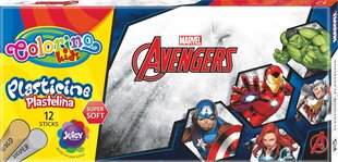 Plastilinas Colorino Marvel Avengers, 12 spalvų (sidabrinė ir auksinė spalvos) kaina ir informacija | Piešimo, tapybos, lipdymo reikmenys | pigu.lt