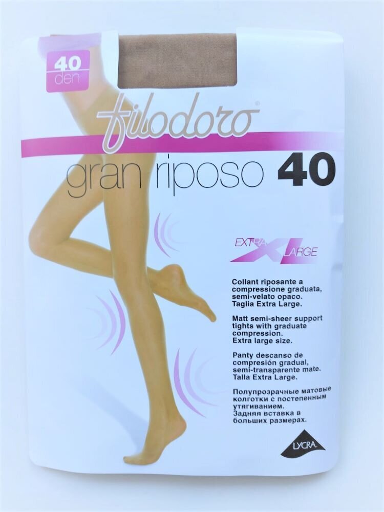 Pėdkelnės moterims Filodoro Gran Riposo šviesiai rudos spalvos, 40 Den Xl kaina ir informacija | Pėdkelnės | pigu.lt