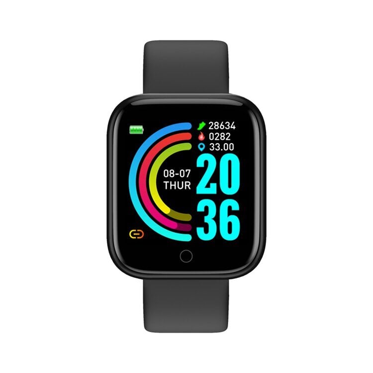 Išmanusis laikrodis Y68 (juodas) sportinis цена и информация | Išmanieji laikrodžiai (smartwatch) | pigu.lt
