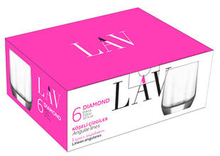 Lav стаканы для виски Diamond, 310 мл, 6 шт. цена и информация | Стаканы, фужеры, кувшины | pigu.lt