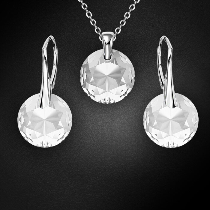 Sidabrinis papuošalų rinkinys moterims DiamondSky Marianne su Swarovski kristalais цена и информация | Papuošalų rinkiniai | pigu.lt