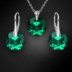 Серебряный комплект «Марианна (Emerald)» с кристаллами Swarovski™ цена и информация | Наборы украшений | pigu.lt