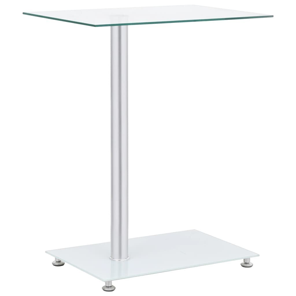 vidaXL Šoninis staliukas, skaidrus, 45x30x58cm, grūdintas stiklas kaina ir informacija | Kavos staliukai | pigu.lt