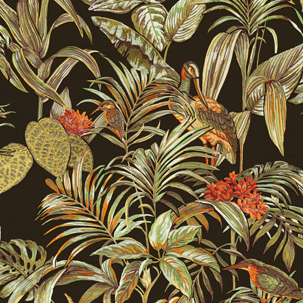 Dutch Wallcoverings tapetai Bird-of-Paradise, juodi, Чёрный цена | pigu.lt