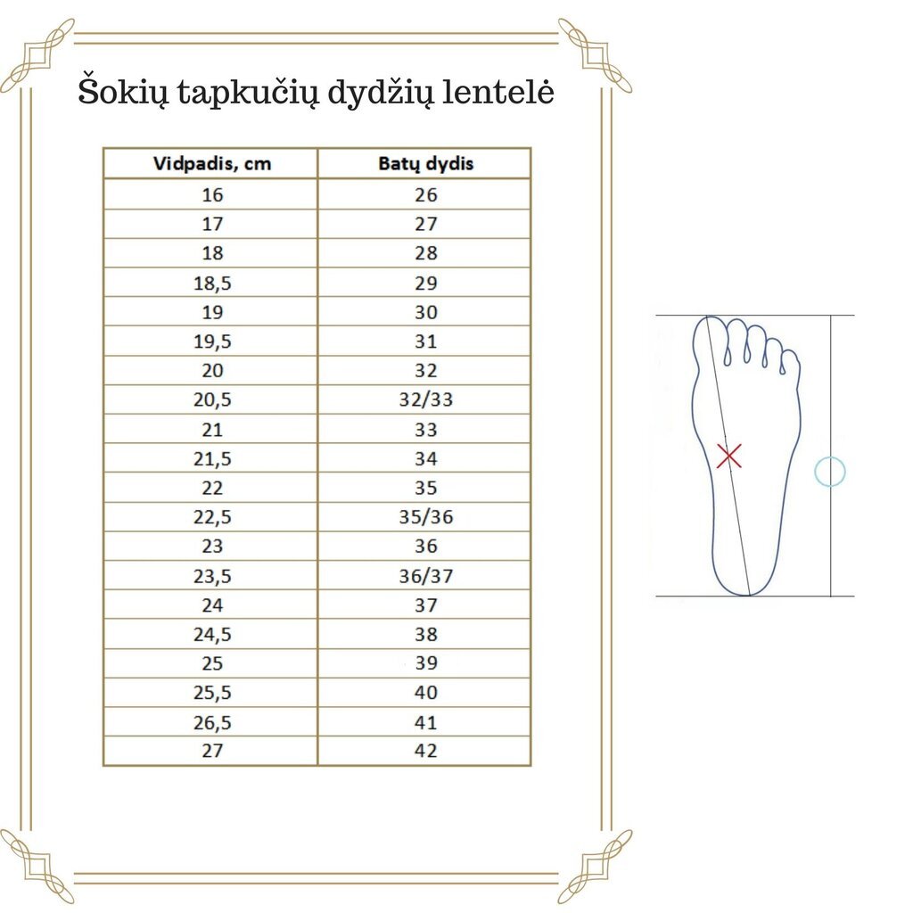 Šokių bateliai su kaspinėliais, juodi kaina ir informacija | Baleto apranga | pigu.lt