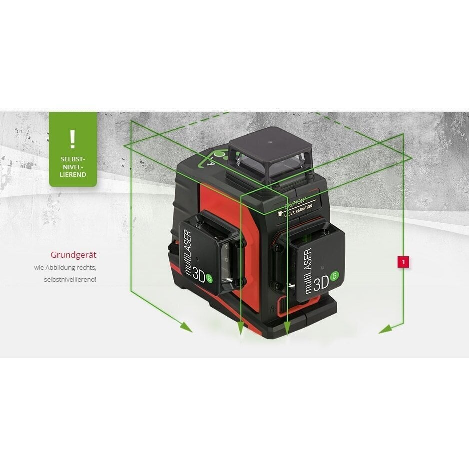 360° linijinis lazerinis nivelyras BMI multi laser 3D (komplektas su imtuvu) цена и информация | Mechaniniai įrankiai | pigu.lt