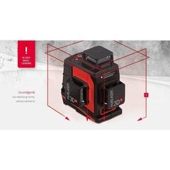 360° linijinis lazerinis nivelyras BMI multi laser 3D, raudonas spidulys (komplektas su imtuvu) kaina ir informacija | Mechaniniai įrankiai | pigu.lt