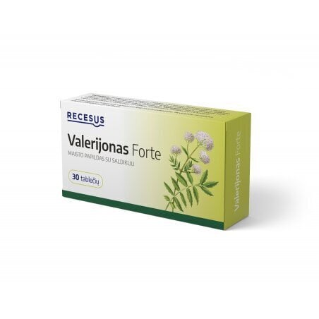 Maisto papildas Valerijonas Forte 300mg+1mg, 30 tablečių цена и информация | Vitaminai, maisto papildai, preparatai gerai savijautai | pigu.lt