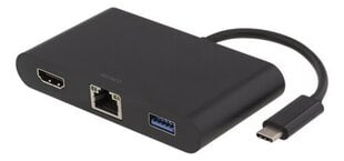 Адаптер Deltaco USBC-1267, USB-C/HDMI/RJ-45/USB-A цена и информация | Адаптеры, USB-разветвители | pigu.lt