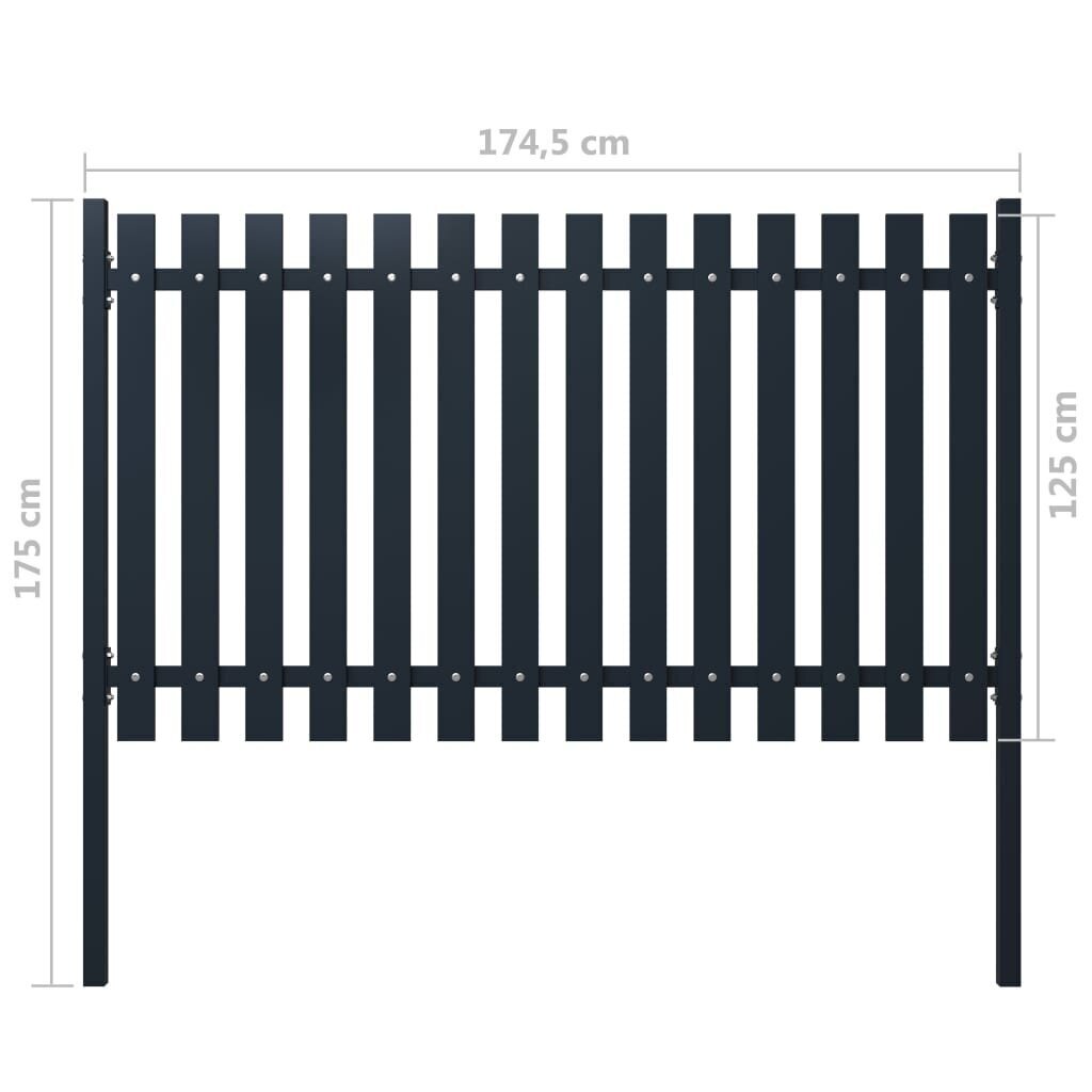 Tvoros segmentas,174,5x125cm, plienas kaina ir informacija | Tvoros ir jų priedai | pigu.lt