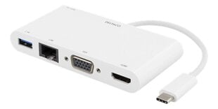 Адаптер Deltaco 100 Вт USB-C PD, HDMI, 1,5 А USB-A, Gigabit LAN, VGA / USBC-HDMI14 цена и информация | Адаптеры, USB-разветвители | pigu.lt