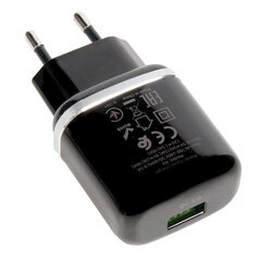 Зарядное устройство Hoco N3 USB / 18W / 3A / Quick Charge 3.0, черное цена и информация | Зарядные устройства для телефонов | pigu.lt