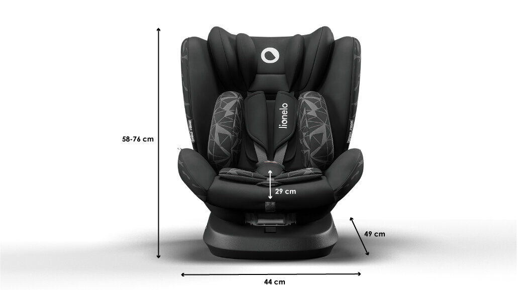 Automobilinė kėdutė Lionelo Bastiaan One Isofix, 0-36 kg, Black Onyx kaina ir informacija | Autokėdutės | pigu.lt