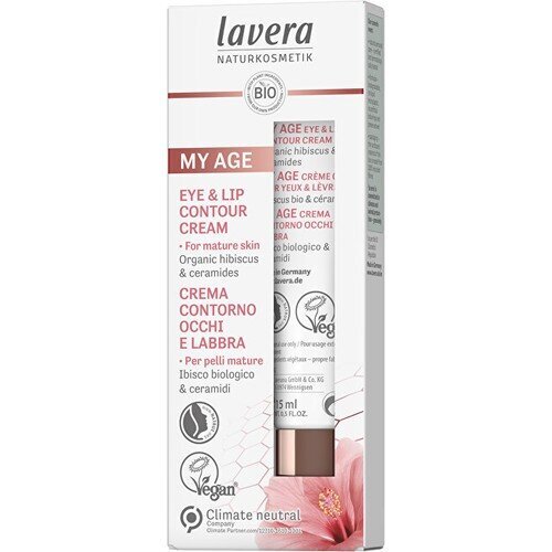 Akių ir lūpų kontūro kremas Lavera My Age Eye & Lip Contour Cream, 15 ml kaina ir informacija | Paakių kremai, serumai | pigu.lt