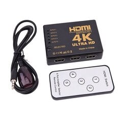 Высокоскоростной разветвитель RoGer HDMI 4K 5 входа HDMI / пульт дистанционного управления / инфракрасный кабель цена и информация | Кабели и провода | pigu.lt