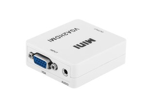 Cabletech Adapter to Transfer VGA (+Audio) to HDMI White kaina ir informacija | Adapteriai, USB šakotuvai | pigu.lt