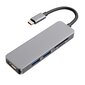 RoGer USB-C Hub 5in1 USB 3.0 x2 / HDMI / SD card reader / TF card reader kaina ir informacija | Adapteriai, USB šakotuvai | pigu.lt
