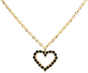 Нежное позолоченное колье с сердечком PD Paola Black Heart Gold CO01-221-U (цепочка, кулон) цена и информация | Женское колье | pigu.lt