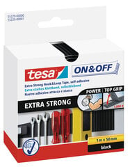 tesa ON&OFF Extra Strong липкая лента 1mx50mm черная цена и информация | Механические инструменты | pigu.lt