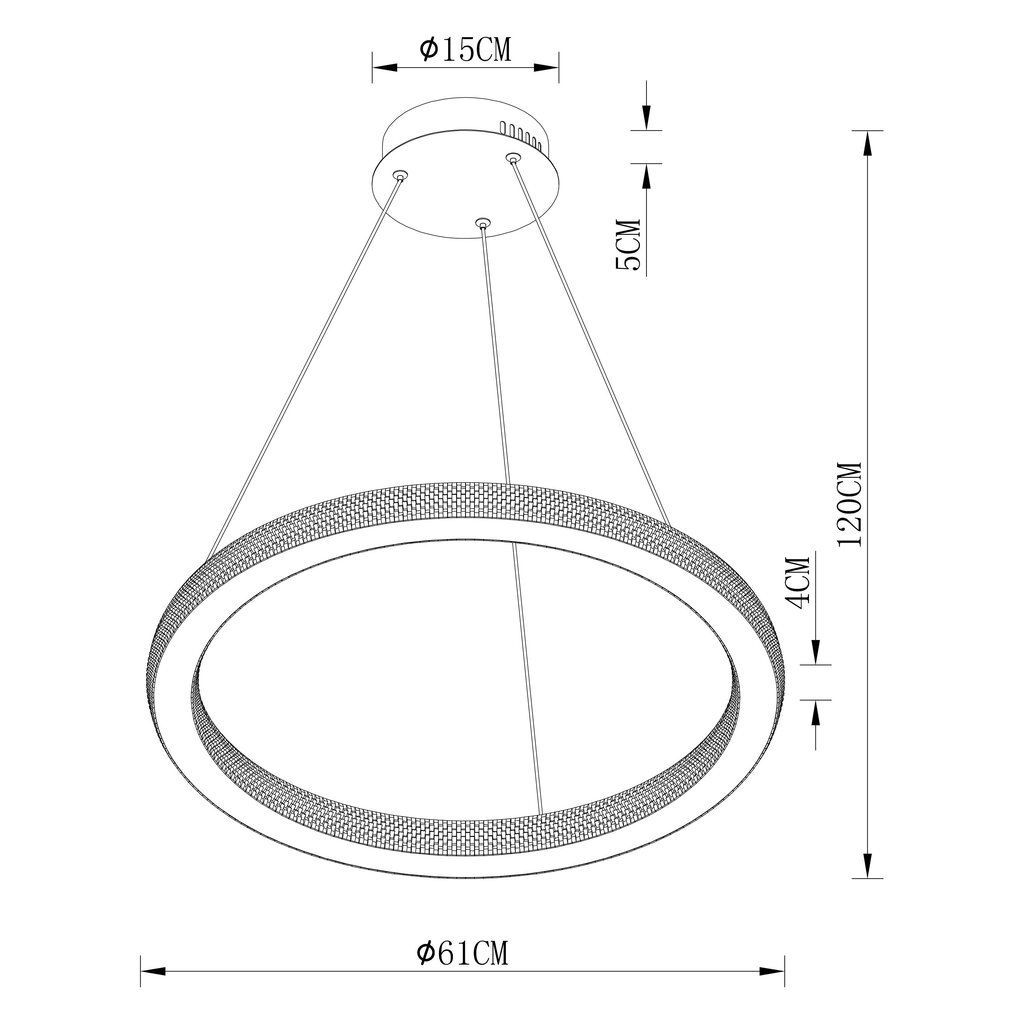 LED šviestuvas G.LUX GM-300/LED 50W Ring gold + nuotolinio valdymo pultas цена и информация | Pakabinami šviestuvai | pigu.lt