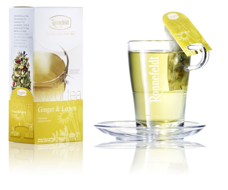 Ronnefeldt Joy of Tea Ginger & Lemon Žolelių arbata, 15 vnt kaina ir informacija | Arbata | pigu.lt
