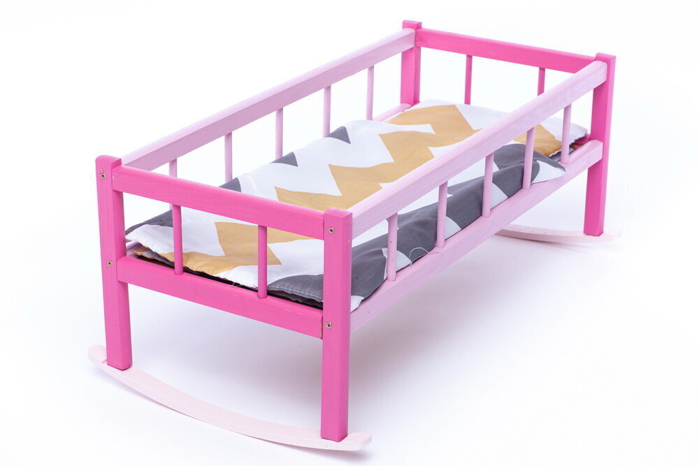 Supama medinė lovytė lėlei Tradition 1639 kaina ir informacija | Žaislai mergaitėms | pigu.lt