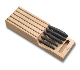 Набор из 5 кухонных ножей VICTORINOX Swiss Classic в подставке из бука цена и информация | Кухонная утварь | pigu.lt