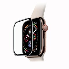 Закаленное защитное стекло Fusion Nano 9H для экрана часов Apple Watch 4 / 5,44 мм, черное цена и информация | Аксессуары для смарт-часов и браслетов | pigu.lt