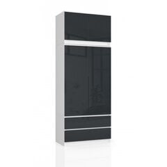 Шкаф NORE S90 с антресолью, белый/темно-серый цена и информация | Шкафы | pigu.lt