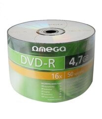 Omega DVD-R 4.7GB, 16x, DVD kompaktinių diskų rietuvė, 50 vnt kaina ir informacija | Vinilinės plokštelės, CD, DVD | pigu.lt