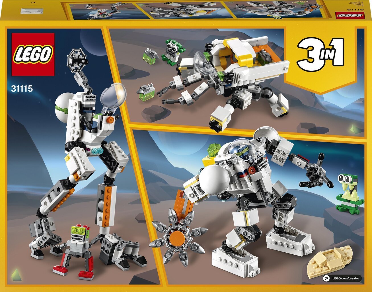 31115 LEGO® Creator Kosminis kalnakasybos robotas цена и информация | Konstruktoriai ir kaladėlės | pigu.lt