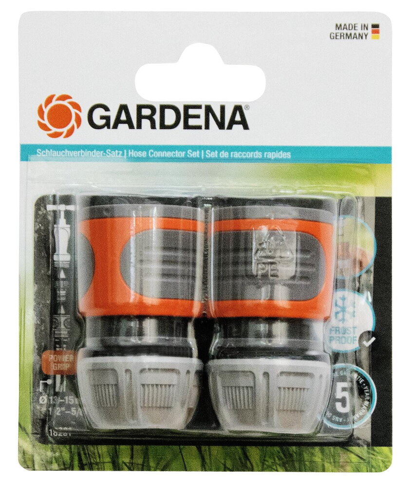 Gardena žarnos jungtis 13 mm (1/2")-15 mm (5/8"), 2 vnt. kaina ir informacija | Laistymo įranga, purkštuvai | pigu.lt