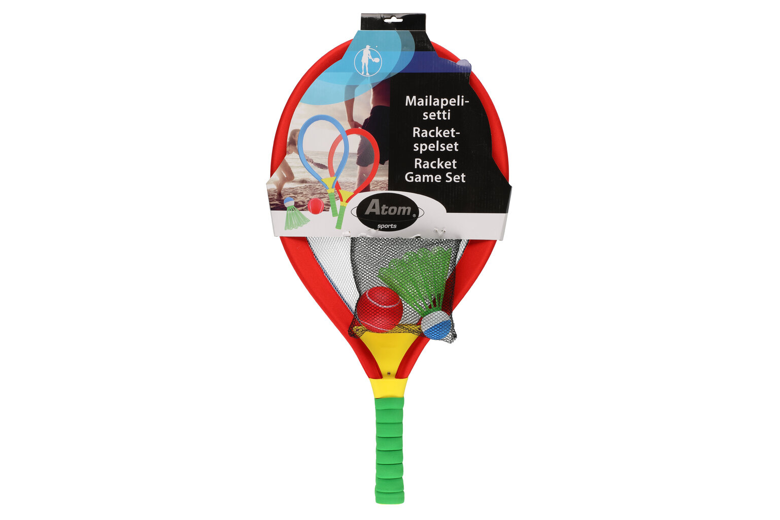 Rakečių rinkinys Atom Sports Giant, 2 vnt, raudonas/mėlynas kaina ir informacija | Badmintonas | pigu.lt