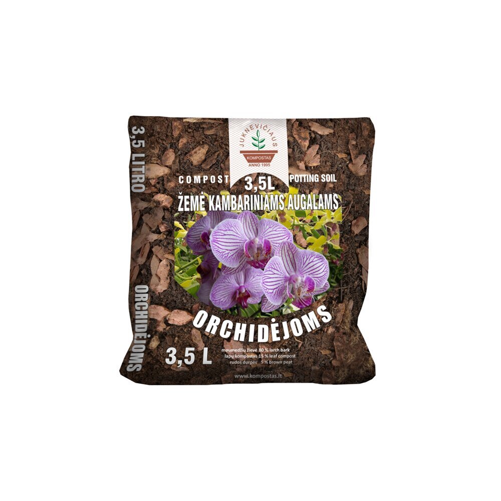 Žemė Orchidėjoms Juknevičiaus kompostas, 3,5 L kaina ir informacija | Gruntas, žemė, durpės, kompostas | pigu.lt